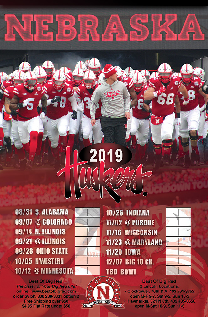 2019 Nebraska Legacy Schedule Poster