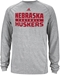 Adidas Grey Nebraska Football Long Sleeve Tee - AT-71019