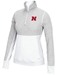 Adidas Ladies Huskers White Quarter Zip Tech Pullover - AW-93011