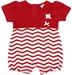 Girls Infant Red and White Chevron Romper - CH-75169