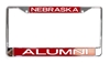 Nebraska Alumni Chrome Frame Nebraska Cornhuskers, Nebraska Vehicle, Huskers Vehicle, Nebraska Chrome Metal Alum License Frame Stockdale, Huskers Chrome Metal Alum License Frame Stockdale