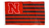 Nebraska Red and Black Striped Flag Nebraska Cornhuskers, Red/Black Striped Flag