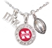 Necklace - 3 charms - Football, Love &amp; Logo - DU-74035