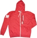 Red Contrast Full Zip Nebraska Hooded Sweatshirt - AS-70067
