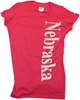 WMNS PINK TEE WITH SILVER NEB DWN SIDE Nebraska cornhuskers, husker football, nebraska cornhuskers merchandise, nebraska cornhuskers apparel, nebraska cornhuskers gear, huskers apparel, huskers gear, nebraska cornhuskers womens apparel, nebraska cornhuskers womens t-shirt, husker womens t-shirt, pink husker t-shirt