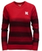 Womens Nebraska Striped Knit Sweater - AS-92045