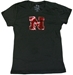MyU Juniors Black Tee with sequin N - AT-71251
