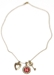 Gold Necklace - 3 charms - Heart, Key &amp; Logo - DU-74037