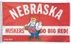 Old School Herbie Flag Nebraska Cornhuskers, Old School Herbie Flag