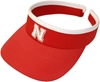 W. RED VISOR WITH WHITE IRON N husker football, nebraska merchandise, husker merchandise, nebraska cornhuskers apparel, husker apparel, nebraska apparel, husker hats, nebraska hats, nebraska caps, husker caps, Nebraska Cornhuskers, Womens Red Open Back Visor with White Iron N