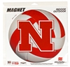 Red and White Volleyball with Iron N 6" Magnet Nebraska Cornhuskers, Nebraska Vehicle, Huskers Vehicle, Nebraska  Other Sports, Huskers  Other Sports, Nebraska Volleyball, Huskers Volleyball, Nebraska Red and White Volleyball with Iron N 6 Magnet, Huskers Red and White Volleyball with Iron N 6 Magnet