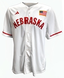 Adidas Official 2024 Nebraska Baseball Cream Jersey