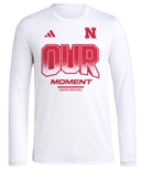 Adidas Our Moment Huskers Basketball LS Tourney Tee - Order Now ships by 3/20