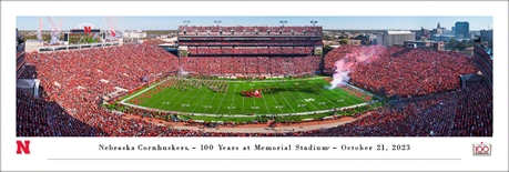 Poster Panorama Nebraska Football 100th Anniversary-Tube 