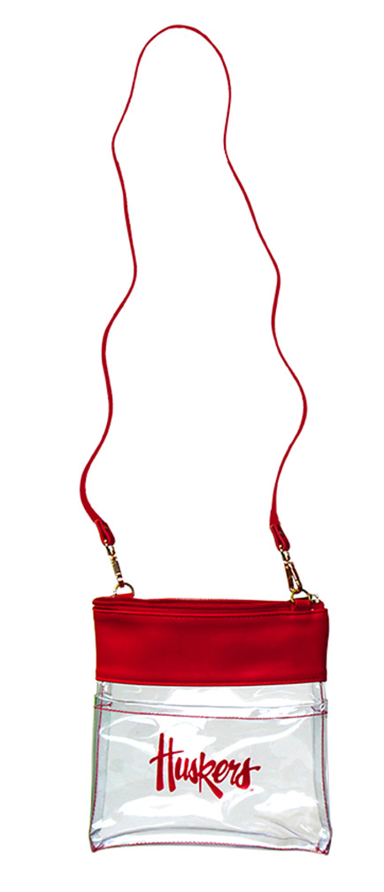 Huskers Faux Leather Clear Crossbody