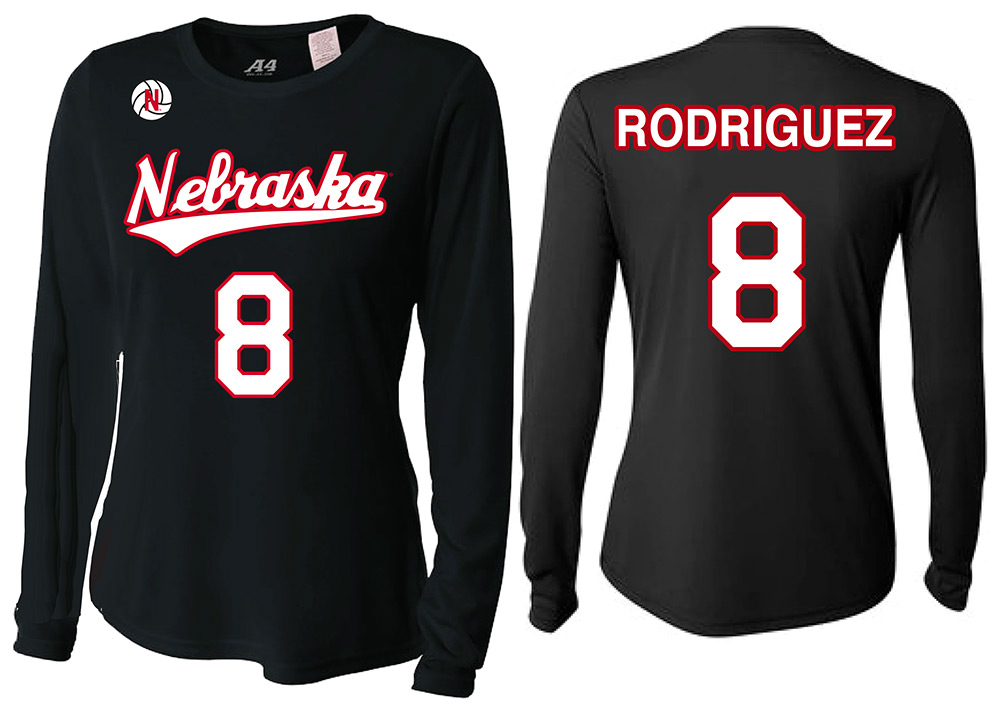 Nebraska Volleyball Rodriguez Number 8 Jersey - Black
