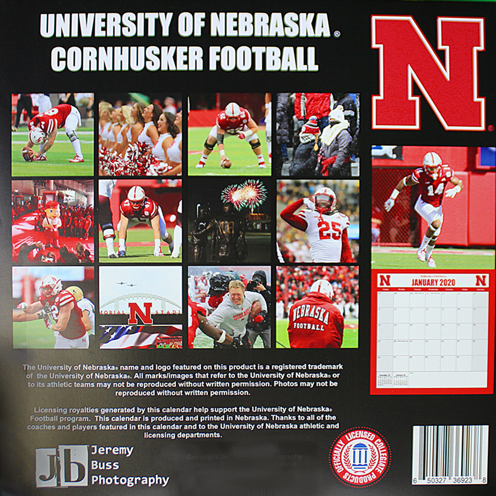 2020 Nebraska Football Wall Calendar