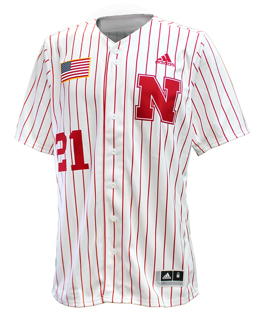 Adidas Nebraska Button Baseball Jersey