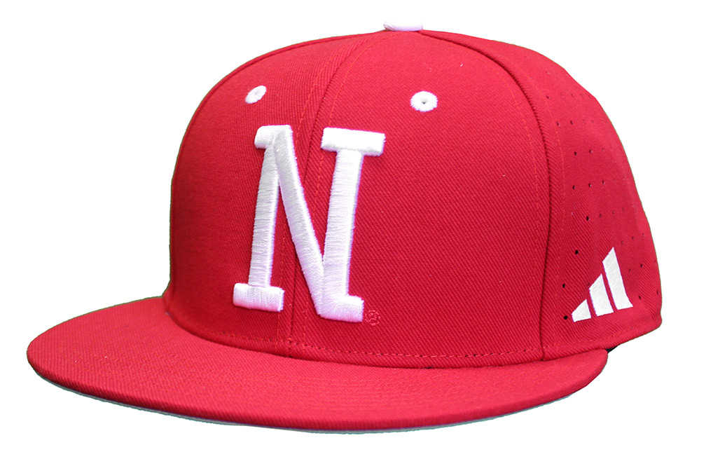 Tot ziens T rechtop Adidas Red Nebraska Baseball Performance Fitted Hat