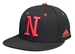 Adidas Nebraska Huskers Flat Bill Fitted Baseball Cap - Black - HT-F3015