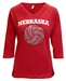 Nebraska Bling Volleyball Love Red VNeck - AT-A3247