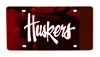Huskers Laser Etched License Plate - Red Nebraska Cornhuskers, Nebraska Vehicle, Huskers Vehicle, Nebraska Huskers Laser Etched License Plate - Red, Huskers Huskers Laser Etched License Plate - Red
