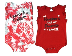 Infant Girls Huskers Two Bits 2 Pack Onesies Nebraska Cornhuskers, Nebraska  Infant, Huskers  Infant, Nebraska Infant Girls Red And Tie Dye Two Bits 2 Pack Onesies Colosseum, Huskers Infant Girls Red And Tie Dye Two Bits 2 Pack Onesies Colosseum