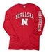 Nebraska N Cornhuskers Sleeve LS Tee - Red - AT-D5901