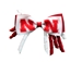 Red And White Nebraska Spryro Hair Bow Clip Neil Enterprises - DU-F3349