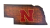 State Outlie Husker Logo Wooden Wall-Sign Nebraska Cornhuskers, N Huskers State Outlie Husker Logo Wooden Wall-Sign