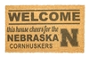 This House Cheers The Nebraska Cornhuskers Choir Matt Nebraska Cornhuskers, Nebraska  Patio, Lawn & Garden, Huskers  Patio, Lawn & Garden, Nebraska Nebraska Welcome This House Cheers Doormat Kindred Hearts, Huskers Nebraska Welcome This House Cheers Doormat Kindred Hearts