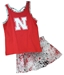 Toddler Girls Paint Splatter Nebraska Sweet Pea Tank N Skirt Set - CH-G6278
