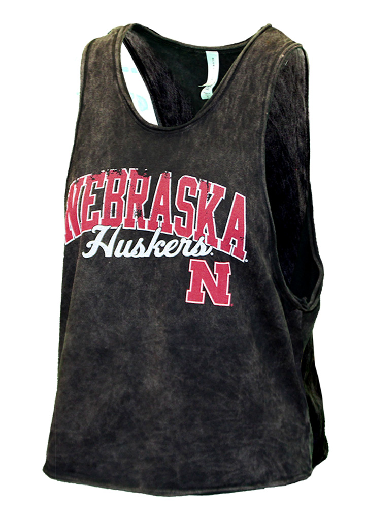 Womens Huskers Mineral Washed Muscle Tee