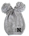 Womens Nebraska Leia Black N Double Pom Knit - HT-D7088