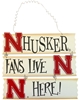Husker Fans Live Here Sign Nebraska Cornhuskers, Husker Fans Live Here Sign