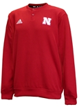 Adidas Nebraska Button Up Coaches Sweater - Red