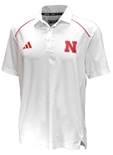Adidas 2023 Official Huskers Coaches Sideline "Pipeline" Polo - White