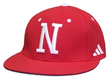 Adidas Cornhuskers Baseball Fitted Flat Bill with Ball-Park N
