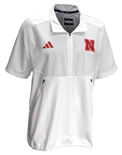 Adidas Nebraska Coaches Sideline Quarter Zip Knit Jacket - White