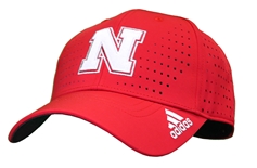 Adidas Nebraska Laser Performance Hat - Red