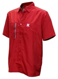 Antigua Nebraska Full Button Camp Shirt