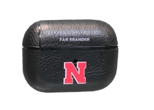 Black Apple AirPods Pro Nebraska Leatherette Case Fan Brander