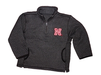 Black Quilted Pullover 1/4 Zip Nebraska
