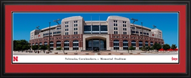 Deluxe Framed Nebraska Memorial Stadium Color Panorama
