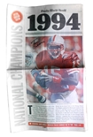 Frazier N Osborne Signed 1994 National Champs OWH Front Page