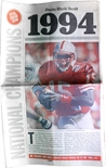 Frazier Signed 1994 National Champs OWH Front Page [clone]