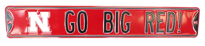 GO BIG RED Steel Street Sign