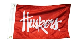 Husker Script Boat Flag
