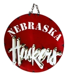 Huskers Recycled Round Wheel Wall Sign