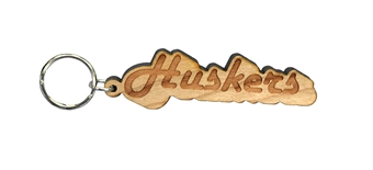 Huskers Wooden Laser Cut Key Tag